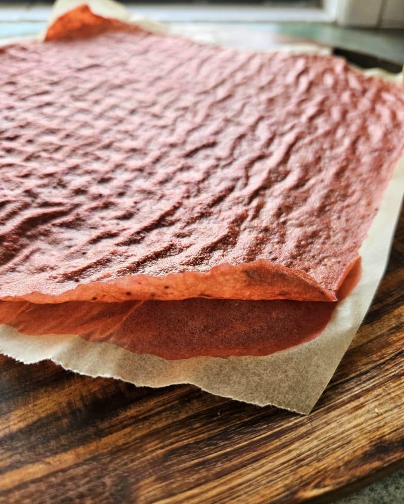 dehydrated Scoby fruit leather.