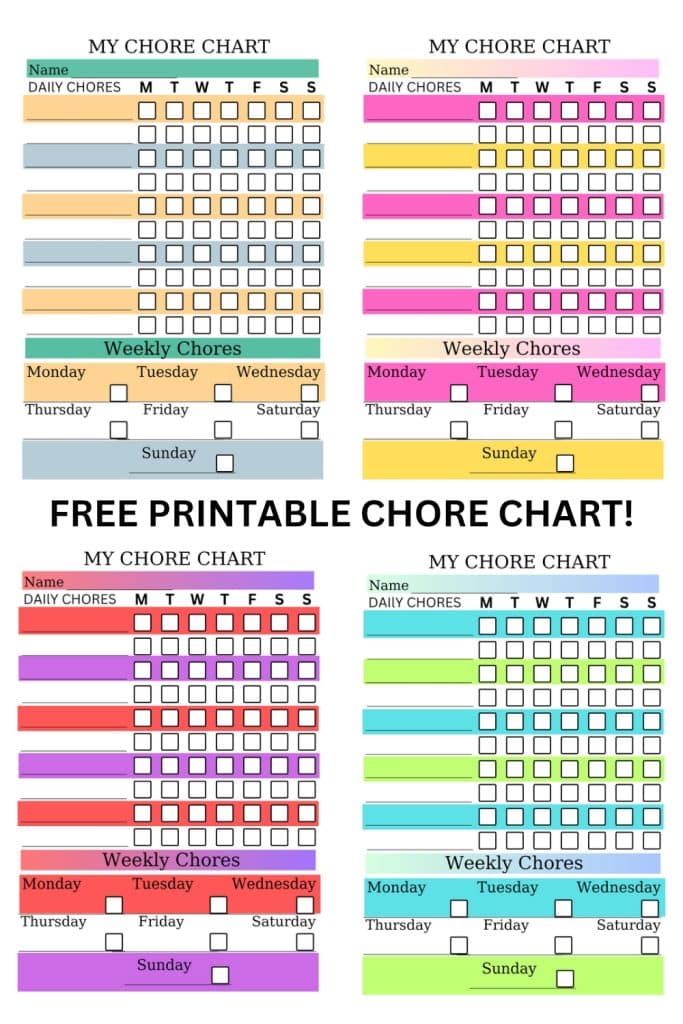 free printable chore chart