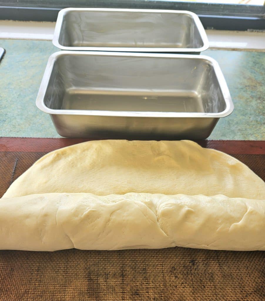 Rolling sourdough bread.