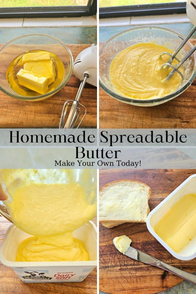 Steps to making spreadable butter.