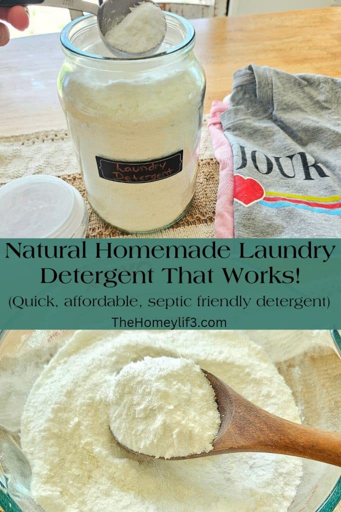 Natural laundry powder in a bowl and glass container.