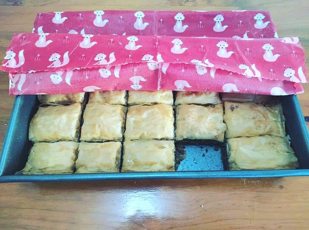 Baking Baklava with kids for Passover.