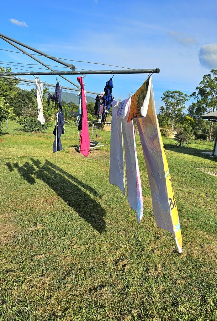 Hanging clothes to dry sustainable living resource