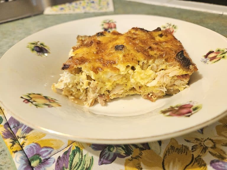 Crustless chicken quiche recipe.