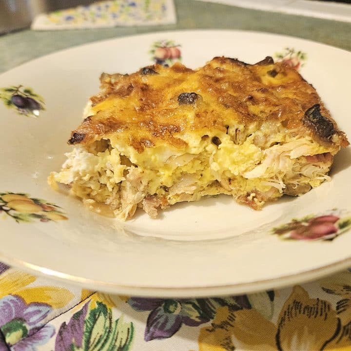 Crustless chicken quiche recipe.