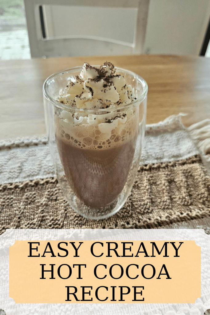 An easy, creamy, delicious hot cocoa recipe that will satisfy your taste buds and warm up your insides. Enjoy this beverage year-round!