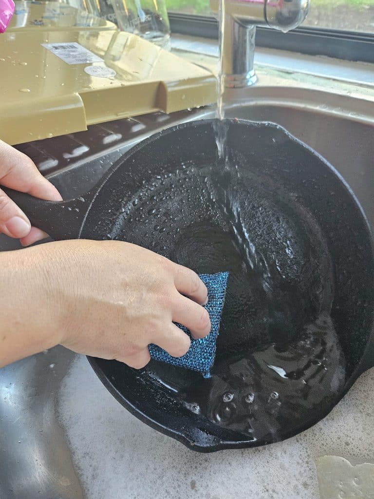 How to clean a cast iron pan.