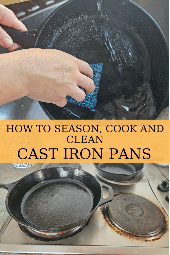 Everything you need to know about taking care of your cast iron pans. How to season, clean, oil and cook on your cast iron pans. 