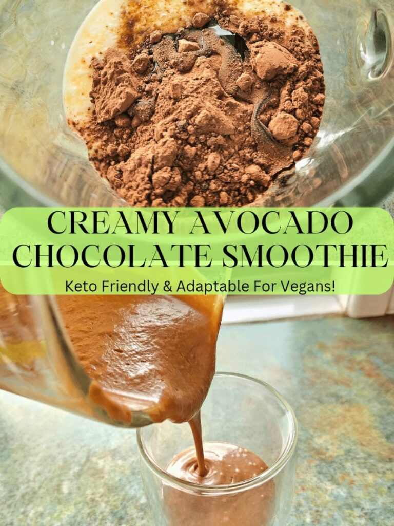 Chocolate avocado smoothie is a healthy probiotic rich smoothie. Filled with good fats and minerals. It's a quick healthy breakfast or snack.