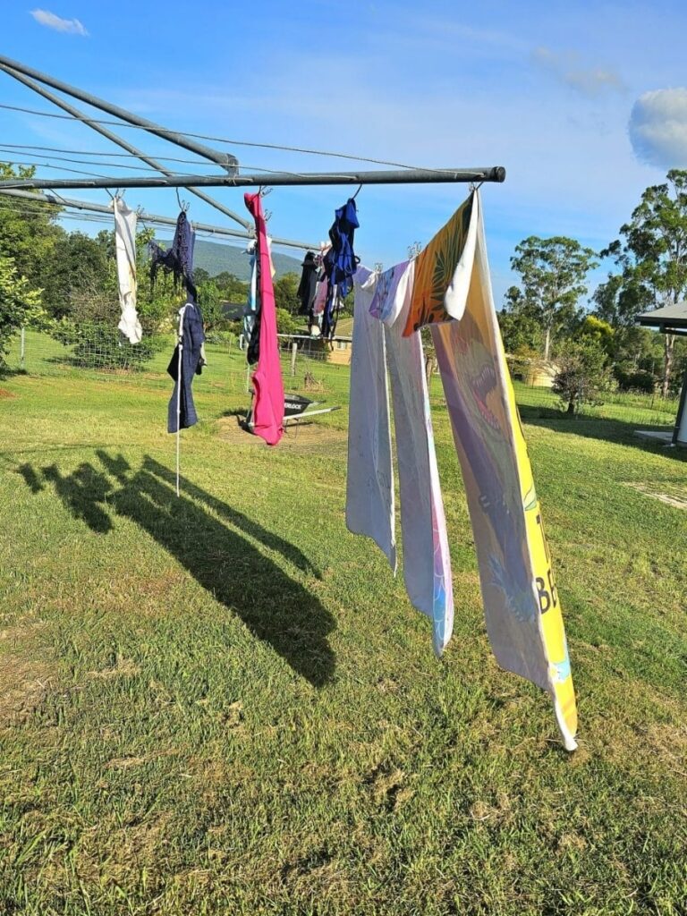 Hang drying clothes instead of using a dryer.