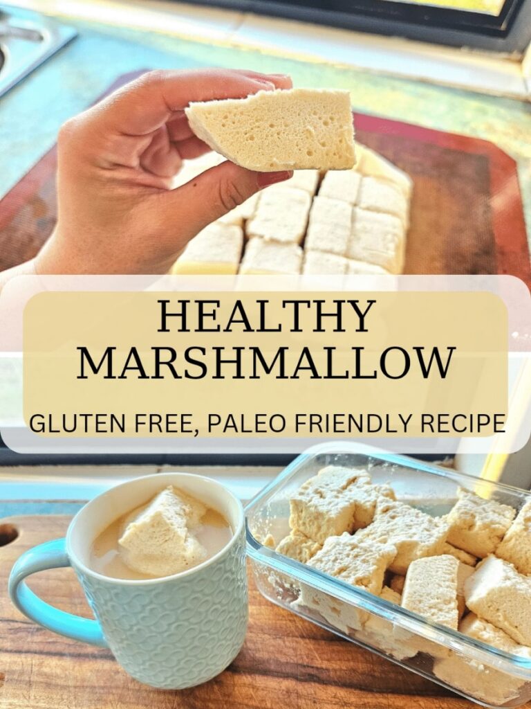 Healthy, fluffy, homemade marshmallow recipe using egg whites. These light and fluffy marshmallows are a great guilt free snack.