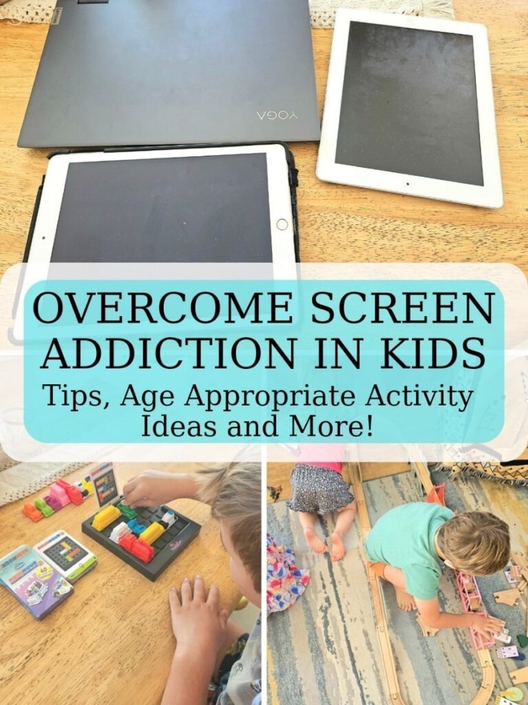 I share tips on how to reduce screen time for kids. As well as age appropriate activities and list of resources to help kids get off screens.