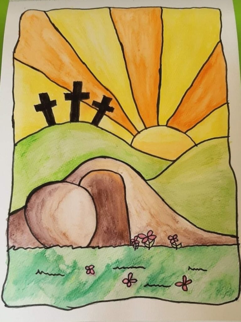 Passover water painting for kids.