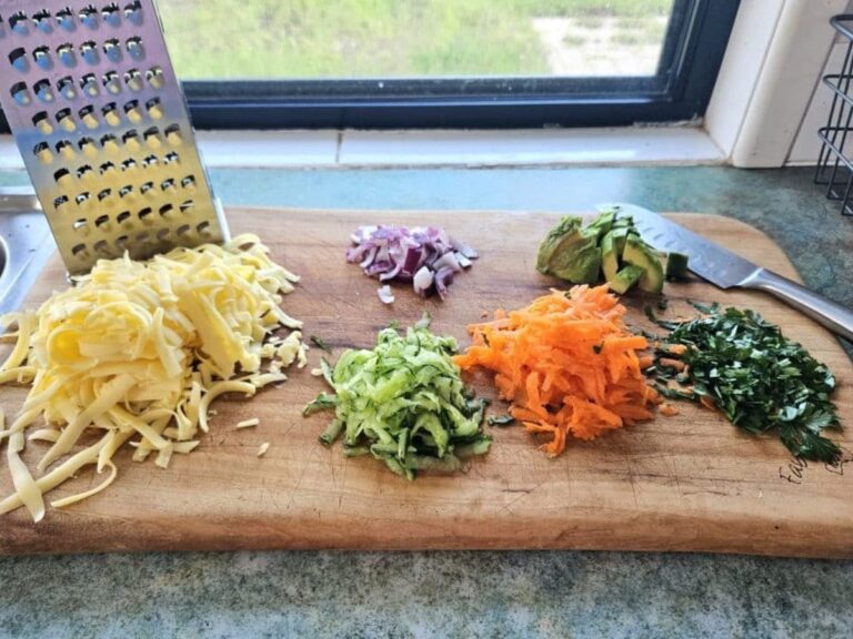 Prepping meals on the kitchen counter.