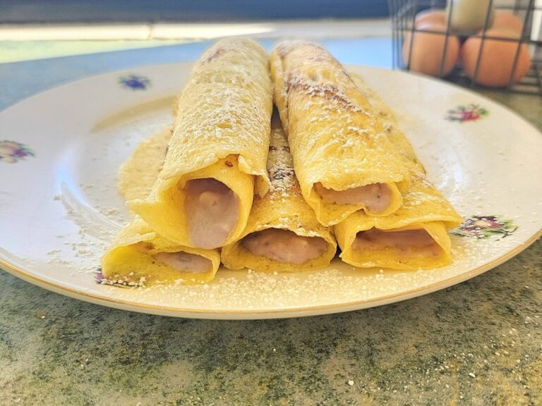 Sourdough discard crepes for breakfast.