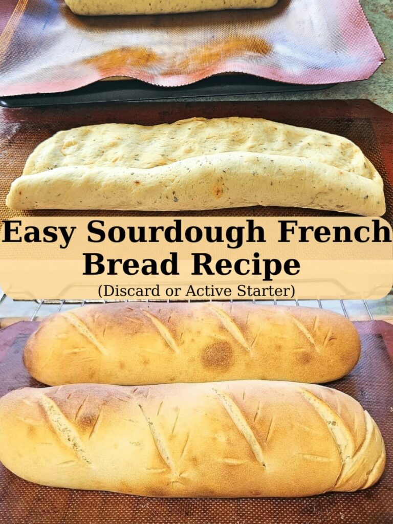 Quick and easy discard sourdough French bread recipe. You can make this crunchy soft homemade bread the same day!