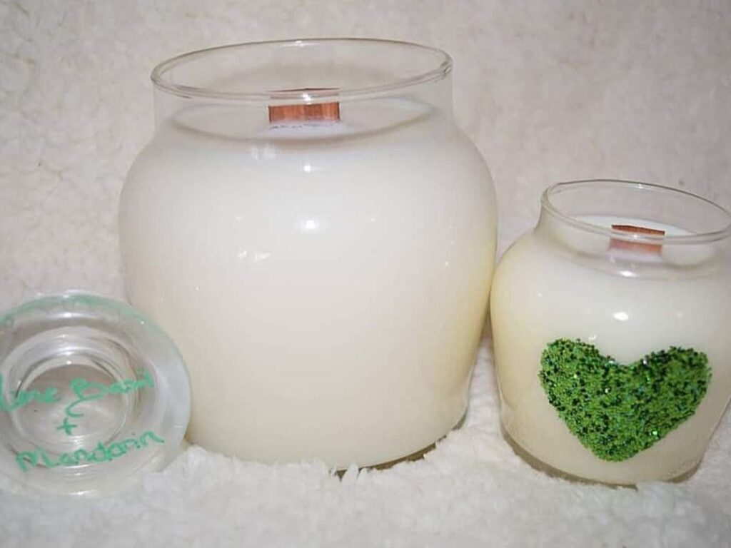 Soy candles in jars.