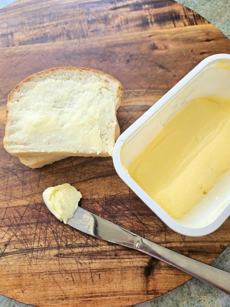 Homemade Spreadable Butter on toast.