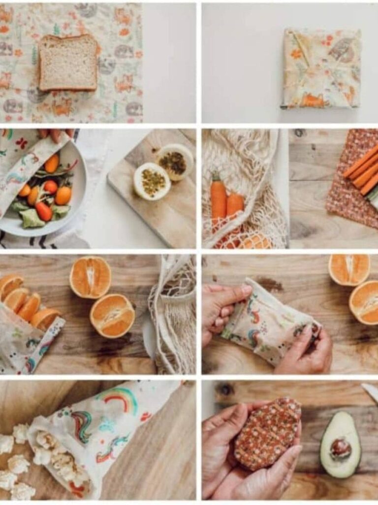 Sustainable Living using beeswax Wraps instead of plastic.