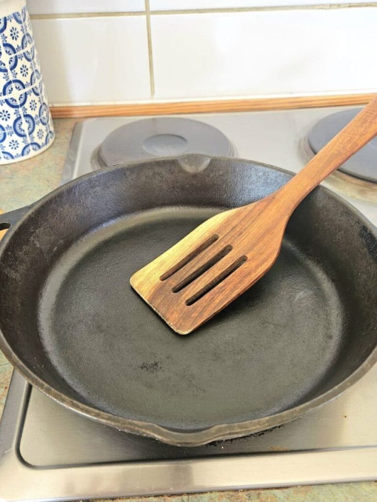 Cast iron pan instead of nylon.