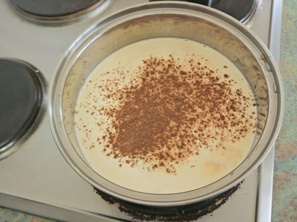 Cooking homemade Eggnog in the stove top.