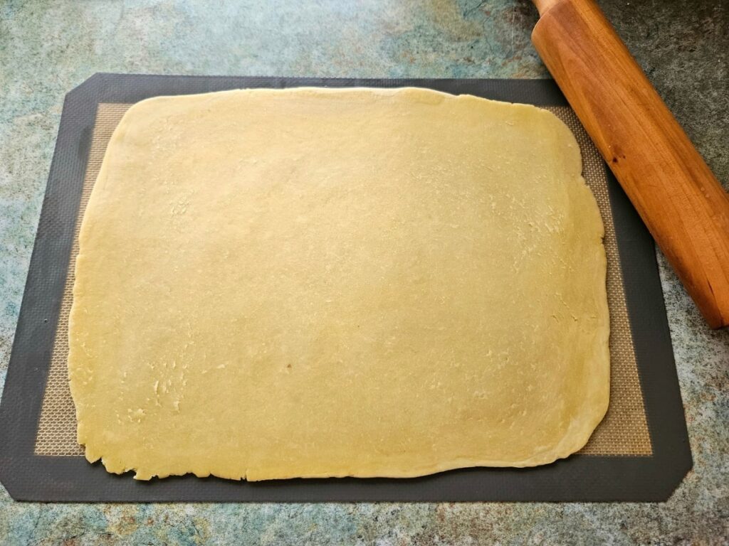 Sourdough pop tarts dough ready to be filled.