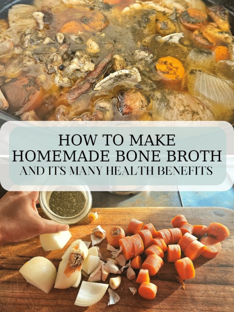 Homemade bone broth is easy and healthy to make. Bone broth has many healing properties and can be easily made in a slow cooker or crock pot!