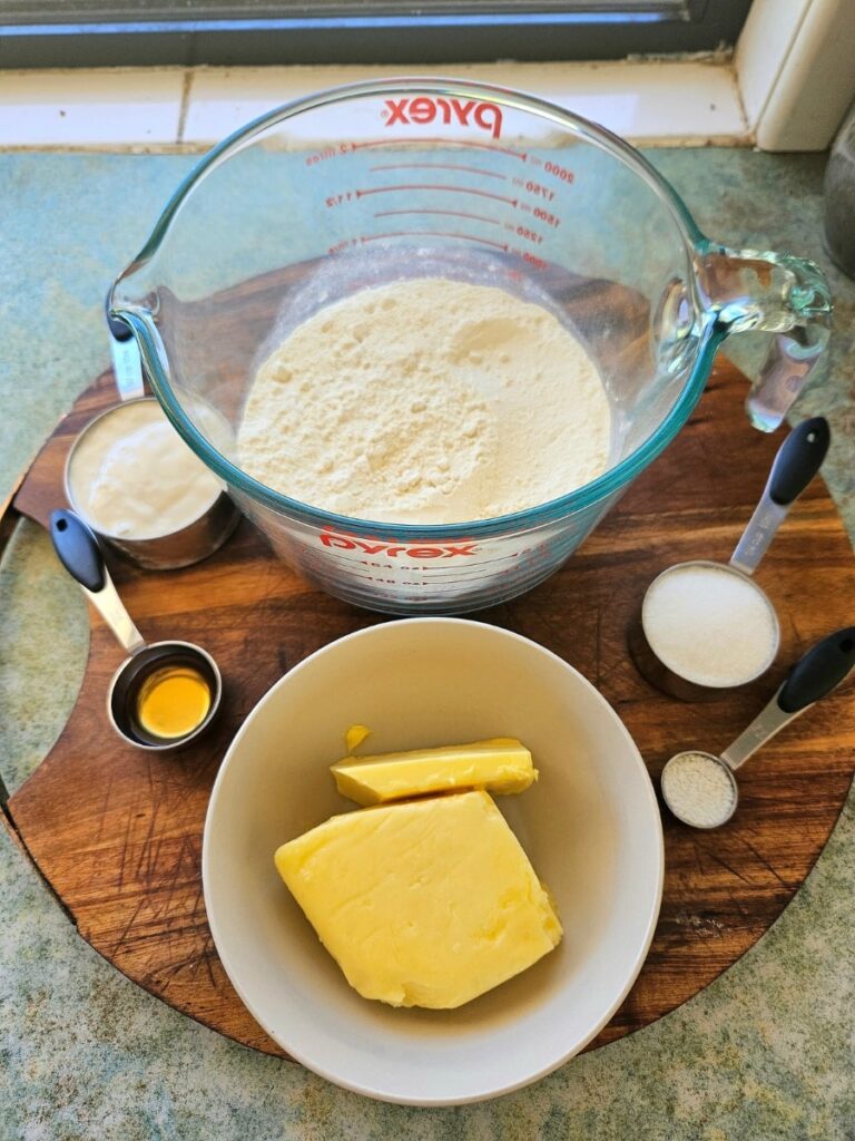 Sourdough pop tarts ingredients on a bench top.