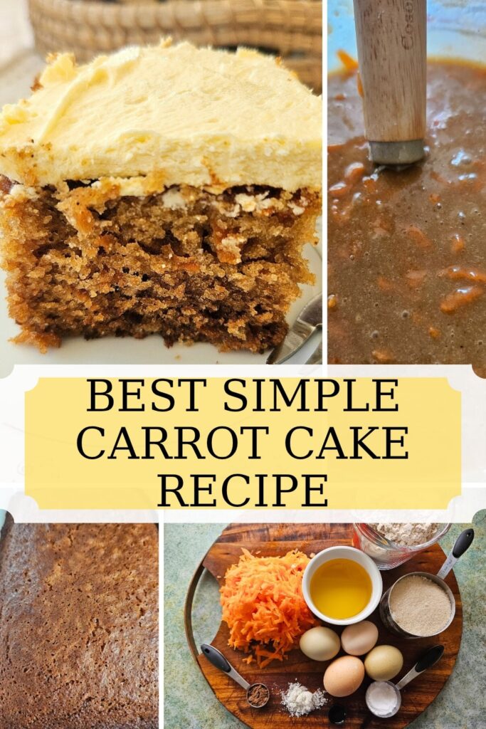 A delicious easy homemade moist carrot cake that melts in the mouth. Filled with carrots, spices and topped with cream cheese frosting.