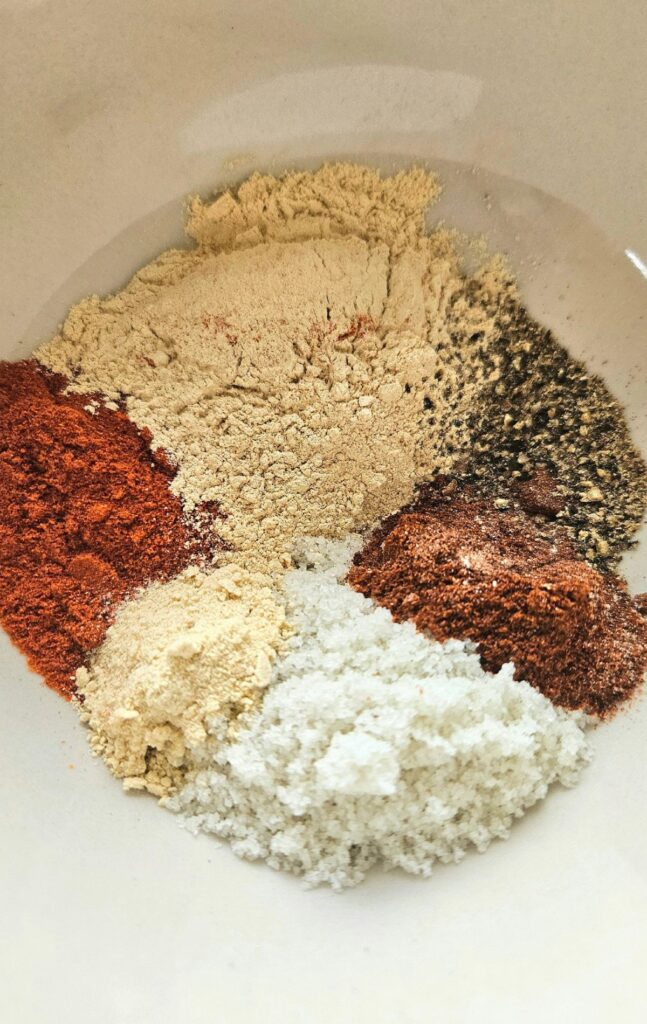 Chicken wing spices in a bowl.